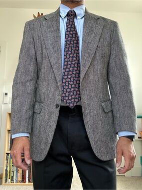 Towncraft gray tweed wool blazer